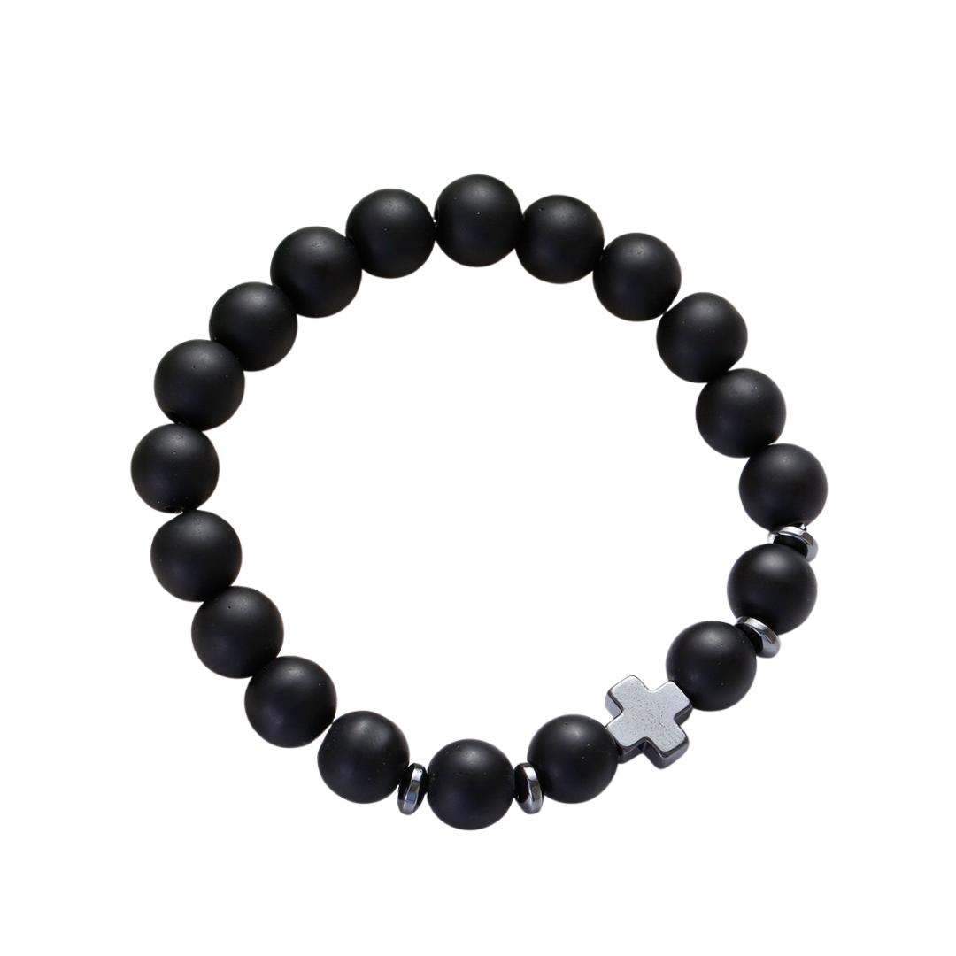 Brățară de Rugăciune - Onix cu Cruce Hematit